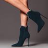 imageFSJ Women Chic Pointed Toe Stiletto High Heel Ankle Boots Elastic Pull On Party Dress Morden Ladies Shoes Size 415 USTeal