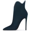 imageFSJ Women Chic Pointed Toe Stiletto High Heel Ankle Boots Elastic Pull On Party Dress Morden Ladies Shoes Size 415 USTeal
