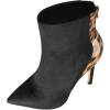 imageFSJ Women Fashion High Heel Ankle Boots Leopard Print Closed Pointed Toe Stilettos Zipper Warm Shoes Size 415 M USBlack Leopard