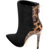 imageFSJ Women Fashion High Heel Ankle Boots Leopard Print Closed Pointed Toe Stilettos Zipper Warm Shoes Size 415 M USBlack Leopard