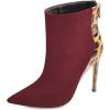 imageFSJ Women Fashion High Heel Ankle Boots Leopard Print Closed Pointed Toe Stilettos Zipper Warm Shoes Size 415 M USDark Red Leopard