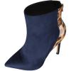 imageFSJ Women Fashion High Heel Ankle Boots Leopard Print Closed Pointed Toe Stilettos Zipper Warm Shoes Size 415 M USNavy Leopard
