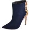 imageFSJ Women Fashion High Heel Ankle Boots Leopard Print Closed Pointed Toe Stilettos Zipper Warm Shoes Size 415 M USNavy Leopard