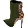 imageFSJ Women Fashion High Heel Ankle Boots Leopard Print Closed Pointed Toe Stilettos Zipper Warm Shoes Size 415 M USOlive Leopard