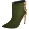 imageFSJ Women Fashion High Heel Ankle Boots Leopard Print Closed Pointed Toe Stilettos Zipper Warm Shoes Size 415 M USOlive Leopard