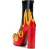 imageFSJ Women Gorgeous Platform Ankle Boots Closed Round Toe Chunky High Heel Pull On Shoes Size 415 USBlack Fire