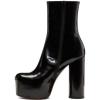 imageFSJ Women Gorgeous Platform Ankle Boots Closed Round Toe Chunky High Heel Pull On Shoes Size 415 USBlack Glossy