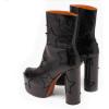 imageFSJ Women Gorgeous Platform Ankle Boots Closed Round Toe Chunky High Heel Pull On Shoes Size 415 USBlack Stars