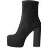 imageFSJ Women Gorgeous Platform Ankle Boots Closed Round Toe Chunky High Heel Pull On Shoes Size 415 USBlack Velvet