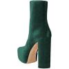 imageFSJ Women Gorgeous Platform Ankle Boots Closed Round Toe Chunky High Heel Pull On Shoes Size 415 USDark Green Velvet
