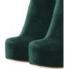 imageFSJ Women Gorgeous Platform Ankle Boots Closed Round Toe Chunky High Heel Pull On Shoes Size 415 USDark Green Velvet