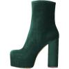imageFSJ Women Gorgeous Platform Ankle Boots Closed Round Toe Chunky High Heel Pull On Shoes Size 415 USDark Green Velvet