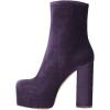 imageFSJ Women Gorgeous Platform Ankle Boots Closed Round Toe Chunky High Heel Pull On Shoes Size 415 USDark Purple Velvet