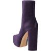 imageFSJ Women Gorgeous Platform Ankle Boots Closed Round Toe Chunky High Heel Pull On Shoes Size 415 USDark Purple Velvet