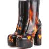 imageFSJ Women Gorgeous Platform Ankle Boots Closed Round Toe Chunky High Heel Pull On Shoes Size 415 USFlame