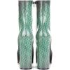 imageFSJ Women Gorgeous Platform Ankle Boots Closed Round Toe Chunky High Heel Pull On Shoes Size 415 USGreen Scales