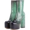 imageFSJ Women Gorgeous Platform Ankle Boots Closed Round Toe Chunky High Heel Pull On Shoes Size 415 USGreen Scales