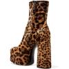 imageFSJ Women Gorgeous Platform Ankle Boots Closed Round Toe Chunky High Heel Pull On Shoes Size 415 USLeopard