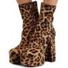 imageFSJ Women Gorgeous Platform Ankle Boots Closed Round Toe Chunky High Heel Pull On Shoes Size 415 USLeopard