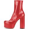 imageFSJ Women Gorgeous Platform Ankle Boots Closed Round Toe Chunky High Heel Pull On Shoes Size 415 USRed