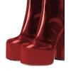 imageFSJ Women Gorgeous Platform Ankle Boots Closed Round Toe Chunky High Heel Pull On Shoes Size 415 USRed Glossy