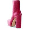 imageFSJ Women Gorgeous Platform Ankle Boots Closed Round Toe Chunky High Heel Pull On Shoes Size 415 USRed Velvet