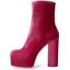 imageFSJ Women Gorgeous Platform Ankle Boots Closed Round Toe Chunky High Heel Pull On Shoes Size 415 USRed Velvet