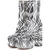 imageFSJ Women Gorgeous Platform Ankle Boots Closed Round Toe Chunky High Heel Pull On Shoes Size 415 USZebra