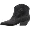 imageFSJ Women Low Stacked Heel Western Cowboy Ankle Boots Faux Suede Pointed Toe Slip On Retro Cowgirl Booties Wide Calf Formal Outfit Shoes Size 416 USBlack