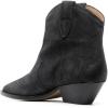 imageFSJ Women Low Stacked Heel Western Cowboy Ankle Boots Faux Suede Pointed Toe Slip On Retro Cowgirl Booties Wide Calf Formal Outfit Shoes Size 416 USBlack