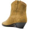 imageFSJ Women Low Stacked Heel Western Cowboy Ankle Boots Faux Suede Pointed Toe Slip On Retro Cowgirl Booties Wide Calf Formal Outfit Shoes Size 416 USGoldenrod