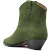 imageFSJ Women Low Stacked Heel Western Cowboy Ankle Boots Faux Suede Pointed Toe Slip On Retro Cowgirl Booties Wide Calf Formal Outfit Shoes Size 416 USGreen