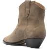 imageFSJ Women Low Stacked Heel Western Cowboy Ankle Boots Faux Suede Pointed Toe Slip On Retro Cowgirl Booties Wide Calf Formal Outfit Shoes Size 416 USTaupe