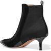 imageFSJ Women Pointed Toe Mid Kitten Heels Ankle Boots Glossy Patent Leather Winter Booties Size 415 USBlack