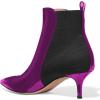 imageFSJ Women Pointed Toe Mid Kitten Heels Ankle Boots Glossy Patent Leather Winter Booties Size 415 USPurple