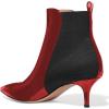 imageFSJ Women Pointed Toe Mid Kitten Heels Ankle Boots Glossy Patent Leather Winter Booties Size 415 USRed