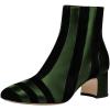 imageFSJ Women Chic Point Toe Mid Block Chunky Heel Patchwork Ankle Boots Trendy Side Zipper Winter Booties Office Party Dress Shoes Size 415 USGreen