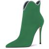 imageFSJ Women Chic Pointed Toe Stiletto High Heel Ankle Boots Elastic Pull On Party Dress Morden Ladies Shoes Size 415 USGreen