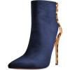 imageFSJ Women Fashion High Heel Ankle Boots Leopard Print Closed Pointed Toe Stilettos Zipper Warm Shoes Size 415 M USNavy Leopard