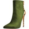 imageFSJ Women Fashion High Heel Ankle Boots Leopard Print Closed Pointed Toe Stilettos Zipper Warm Shoes Size 415 M USOlive Leopard