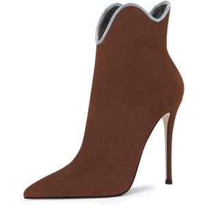 imageFSJ Women Chic Pointed Toe Stiletto High Heel Ankle Boots Elastic Pull On Party Dress Morden Ladies Shoes Size 415 USSienna
