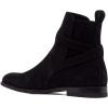 imageFSJ Women Chic Suede Round Toe Block Low Heel Ankle Boots Elastic Buckle Pull On Classic Casual Ladies Shoes Size 415 USBlack