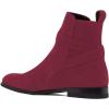 imageFSJ Women Chic Suede Round Toe Block Low Heel Ankle Boots Elastic Buckle Pull On Classic Casual Ladies Shoes Size 415 USCrimson