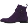 imageFSJ Women Chic Suede Round Toe Block Low Heel Ankle Boots Elastic Buckle Pull On Classic Casual Ladies Shoes Size 415 USDark Purple
