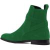 imageFSJ Women Chic Suede Round Toe Block Low Heel Ankle Boots Elastic Buckle Pull On Classic Casual Ladies Shoes Size 415 USForest Green