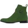 imageFSJ Women Chic Suede Round Toe Block Low Heel Ankle Boots Elastic Buckle Pull On Classic Casual Ladies Shoes Size 415 USGreen