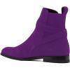 imageFSJ Women Chic Suede Round Toe Block Low Heel Ankle Boots Elastic Buckle Pull On Classic Casual Ladies Shoes Size 415 USPurple