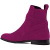 imageFSJ Women Chic Suede Round Toe Block Low Heel Ankle Boots Elastic Buckle Pull On Classic Casual Ladies Shoes Size 415 USViolet Red