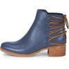 imageFSJ Women Classic Round Toe Lace Up Ankle Bootie Block Chunky Heel Side Zipper Cowboy Fashion Chelsea Boots Party Dress Short Booties Size 415 USBlue