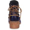 imageFSJ Women Classic Round Toe Lace Up Ankle Bootie Block Chunky Heel Side Zipper Cowboy Fashion Chelsea Boots Party Dress Short Booties Size 415 USDark Blue